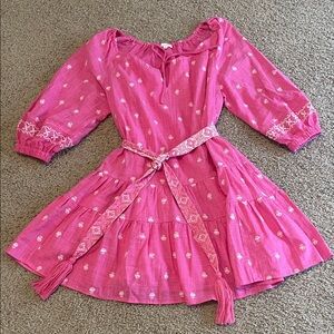 Pink Embroidered Women's Mini Dress